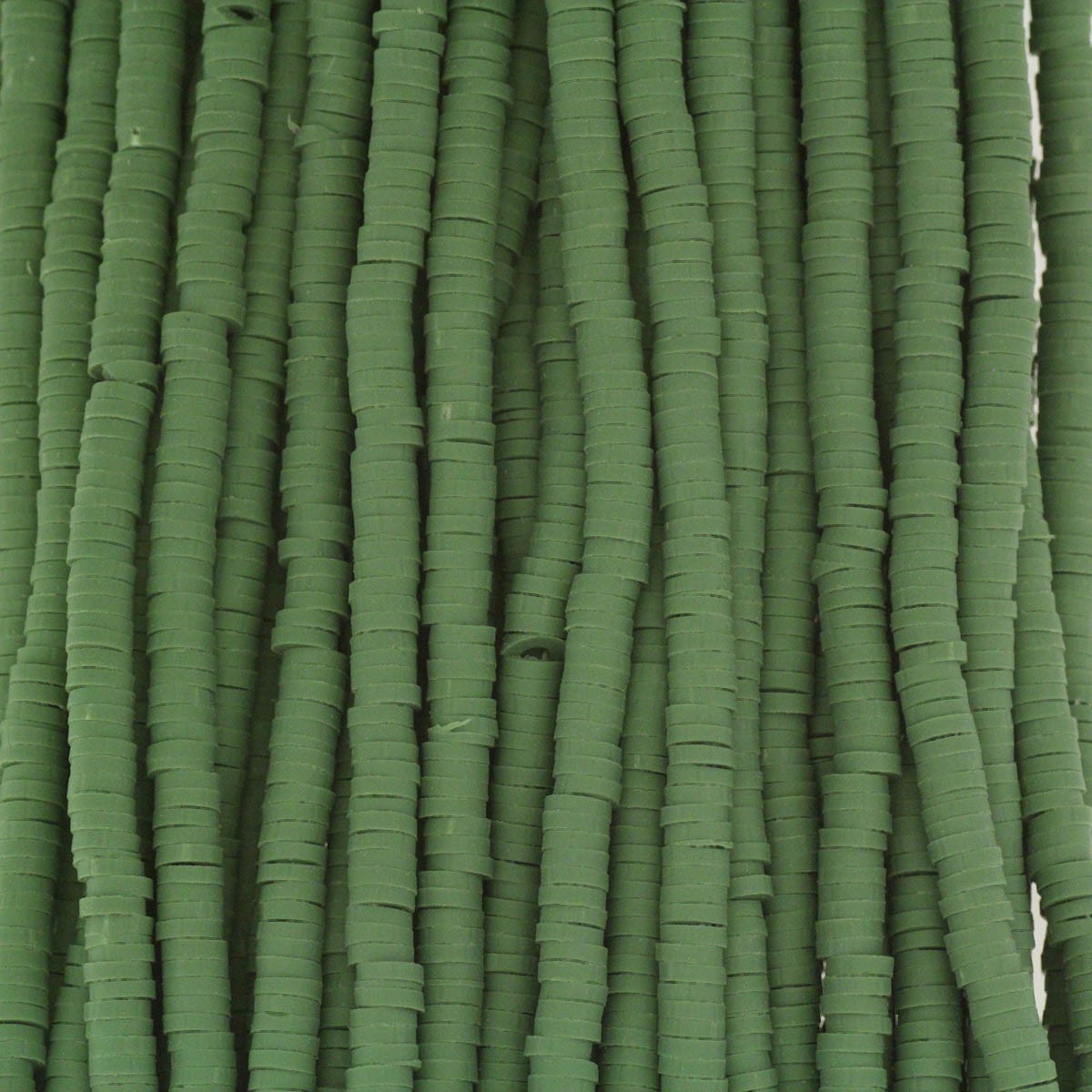 Katsuki beads / forest green / 4mm discs / 40cm rope / MOKA04077