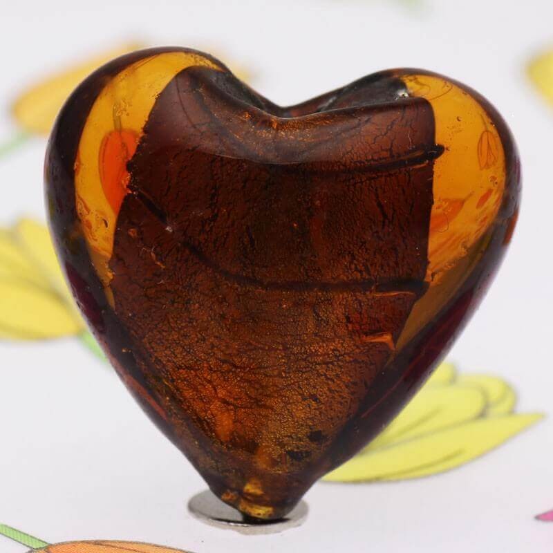 Venetian heart brown 20mm 2pcs SZWESED018