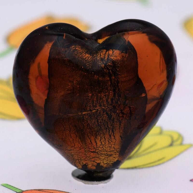 Venetian heart brown 20mm 2 pcs SZWESED020