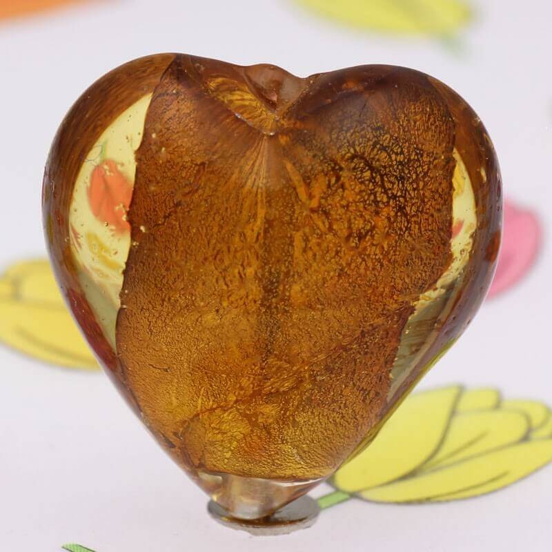 Venetian heart brown 20mm 2pcs SZWESED027