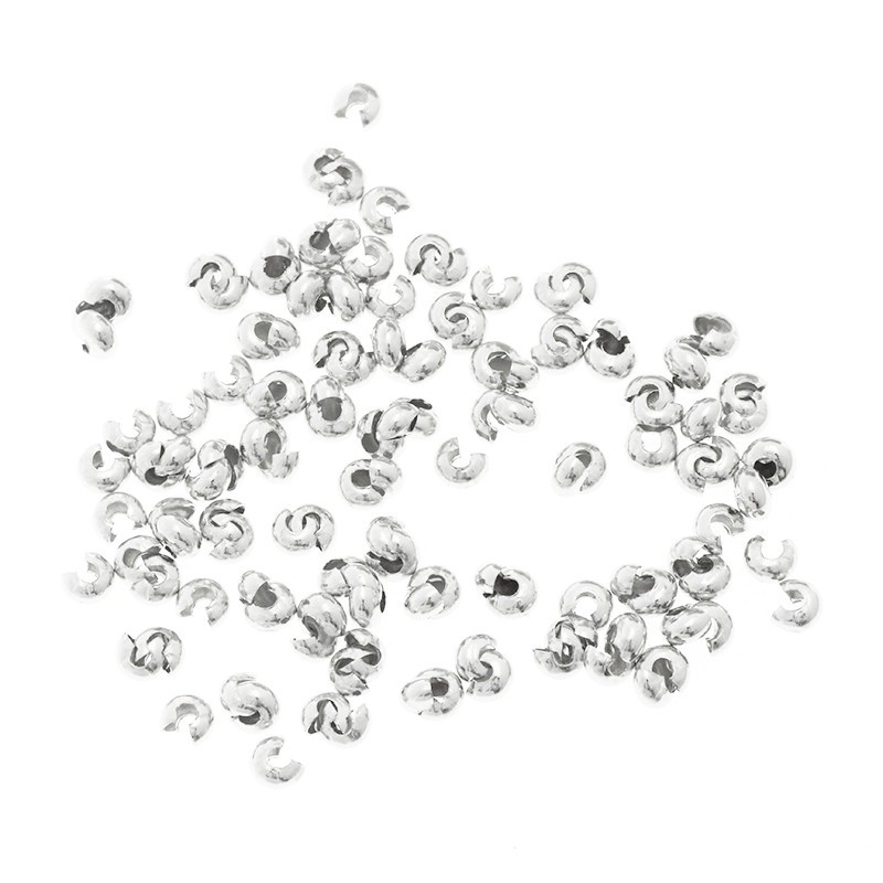 Covers for clamping balls 3mm 25pcs / platinum / ZCPLOS03