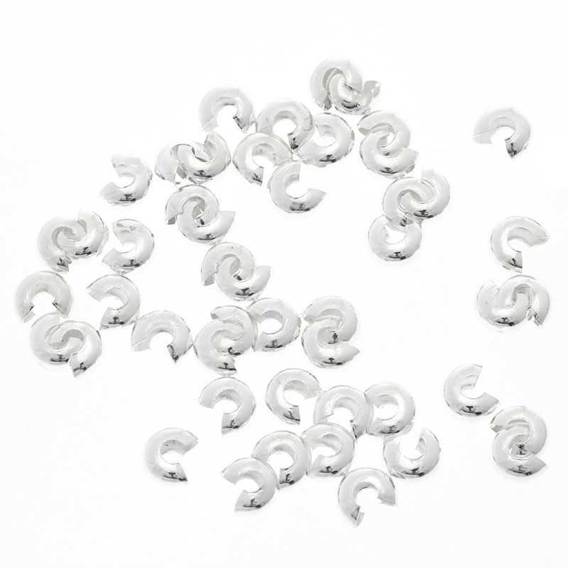 Covers for clamping balls 5mm 20pcs / silver / ZCSSOS05