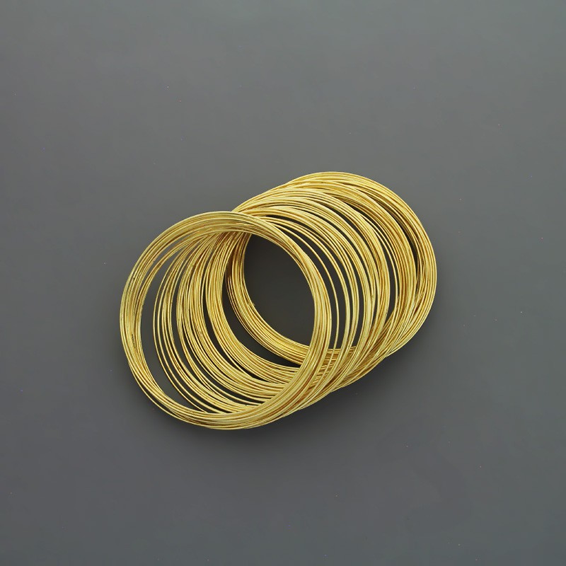 Memory wire for bracelets / light gold / 55x0.6mm 20 ribs DRPO0655KG