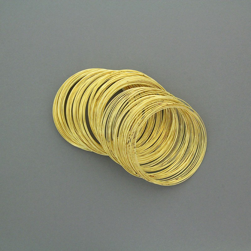 Memory wire for bracelets / light gold / 60x0.6mm 20 ribs DRPO0660KG