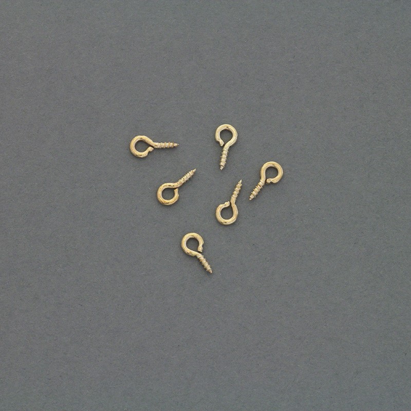 Jewelry hooks with thread / 3.5x8x1.2mm / gold / 50pcs ZH04KG
