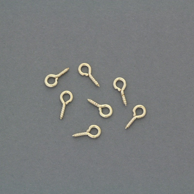 Jewelery hooks with thread / 4.8x11x1.4mm / gold / 50pcs ZH05KG