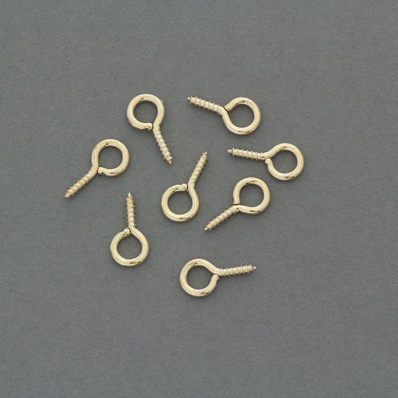 Jewelry hooks with thread / 6.5x14x1.6mm / gold / 50pcs ZH06KG