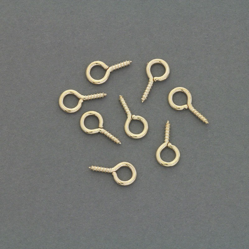 Jewelry hooks with thread / 6.5x14x1.6mm / gold / 50pcs ZH06KG