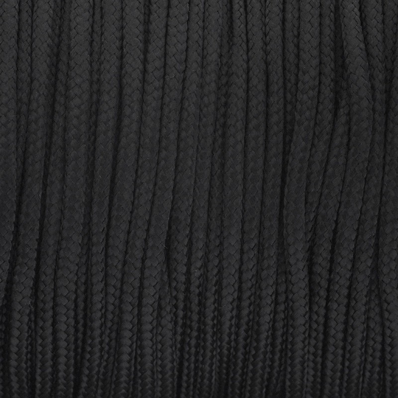 Nylon twine, braided / 2mm / black 10m PWSH2001