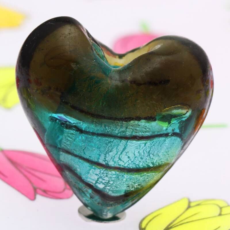 Turquoise venetian heart 20mm 2pcs SZWESED051