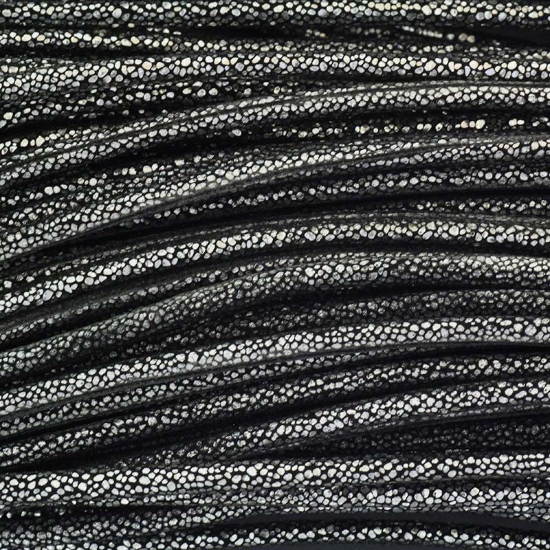 Strap Glitter / black and silver / 3mm metallic with a 1m spool RZSZ233