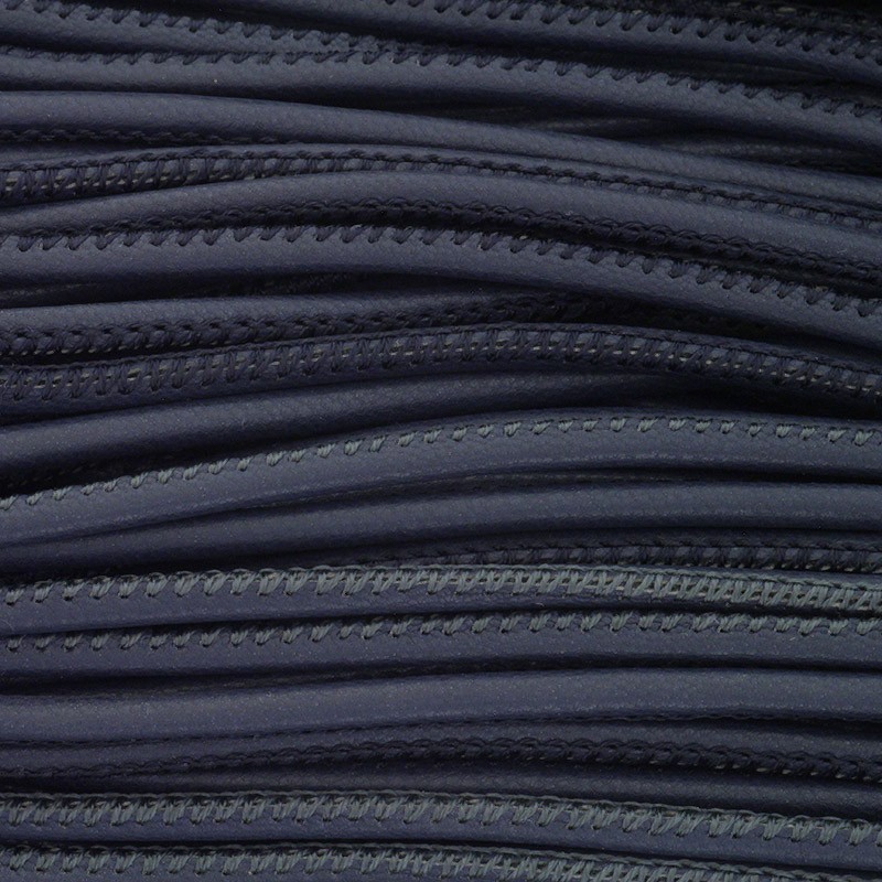 Smooth / navy blue / 3mm sewn synthetic strap from a 1m spool RZSZ243