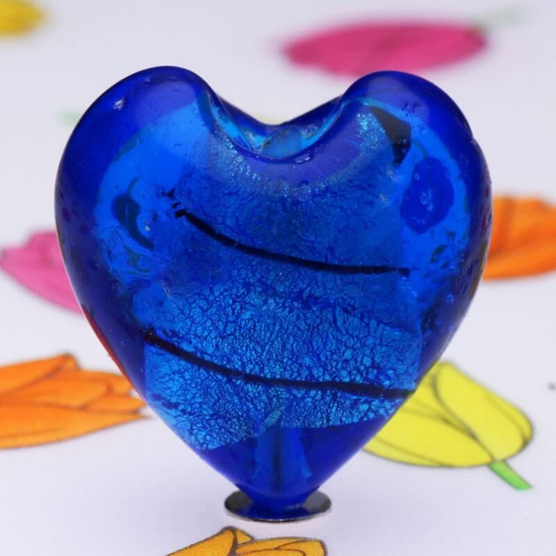Venetian heart blue 20mm 2pcs SZWESED070