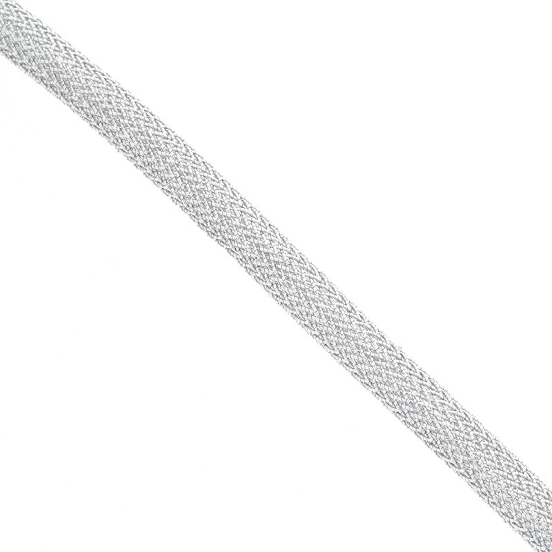 Nylon string / braid on a tube / silver / 5mm 1m PWE301