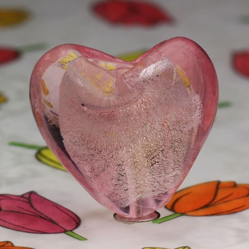 Venetian heart pink 20mm 2pcs SZWESED088