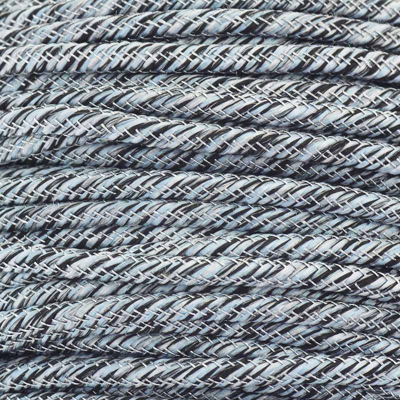 Nylon rope / black and silver / 2mm 1m PWE511