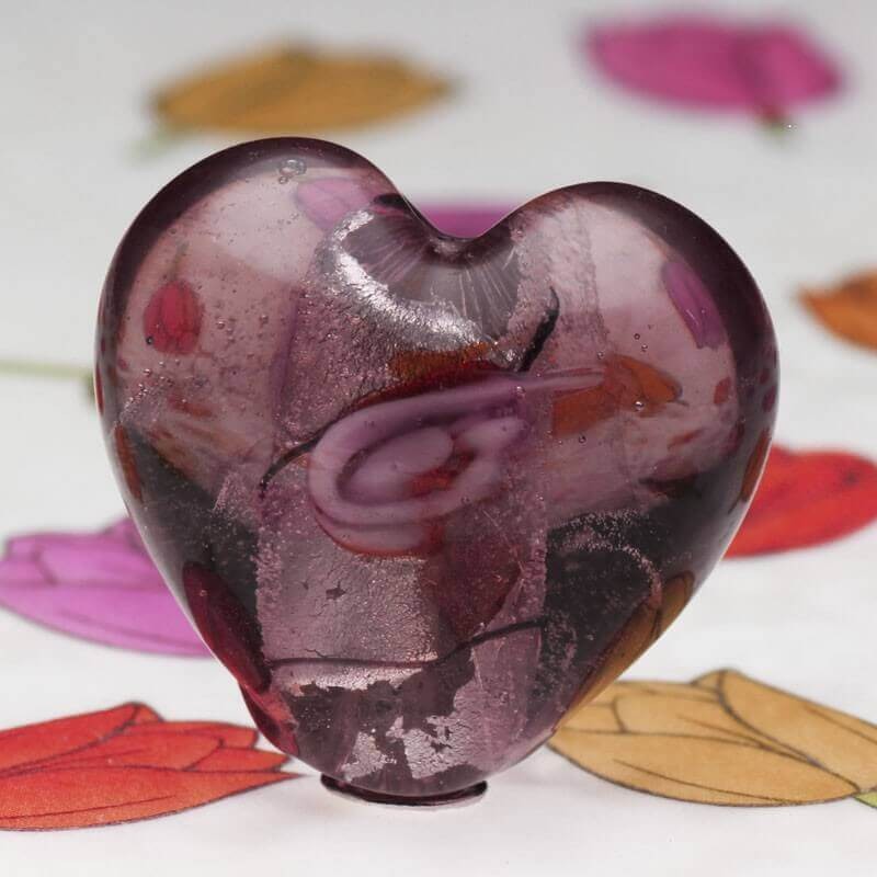 Venetian heart purple 20mm 2 pcs SZWESED109