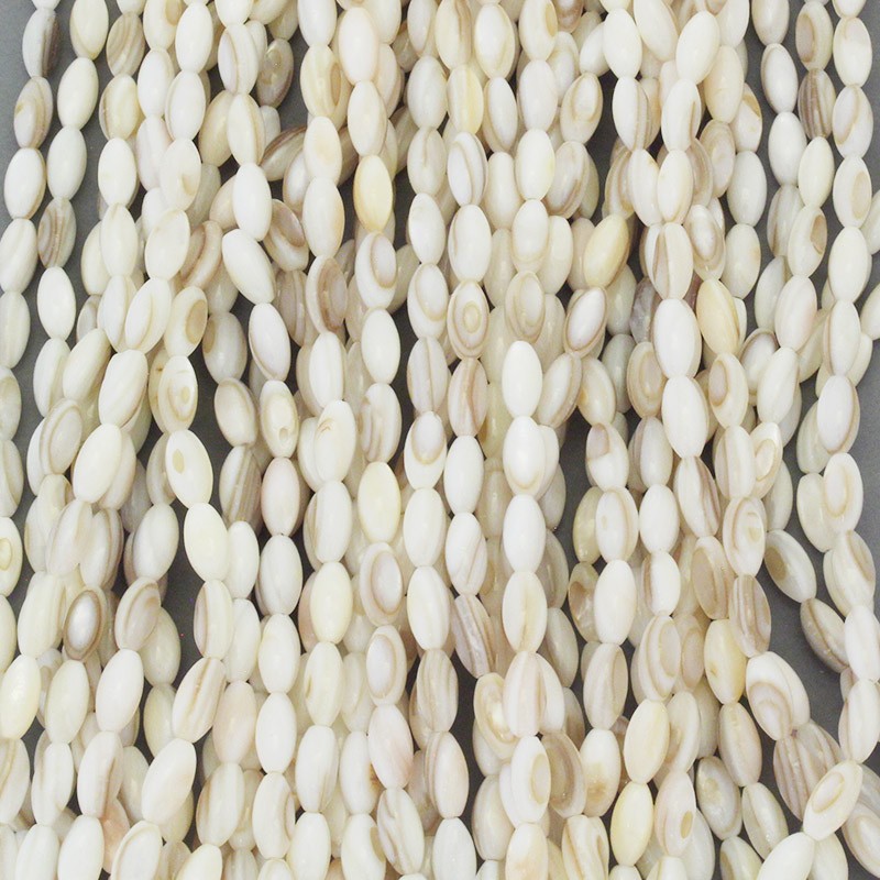 Shell beads / 5x10mm olives / rope 40cm / MU139