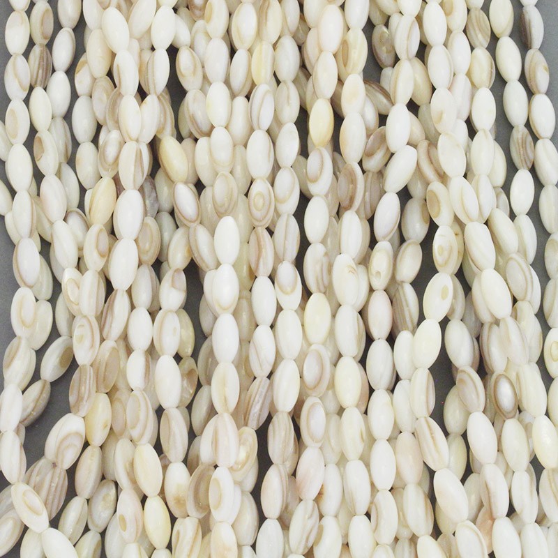 Shell beads / 5x11mm olives / rope 40cm / MU139