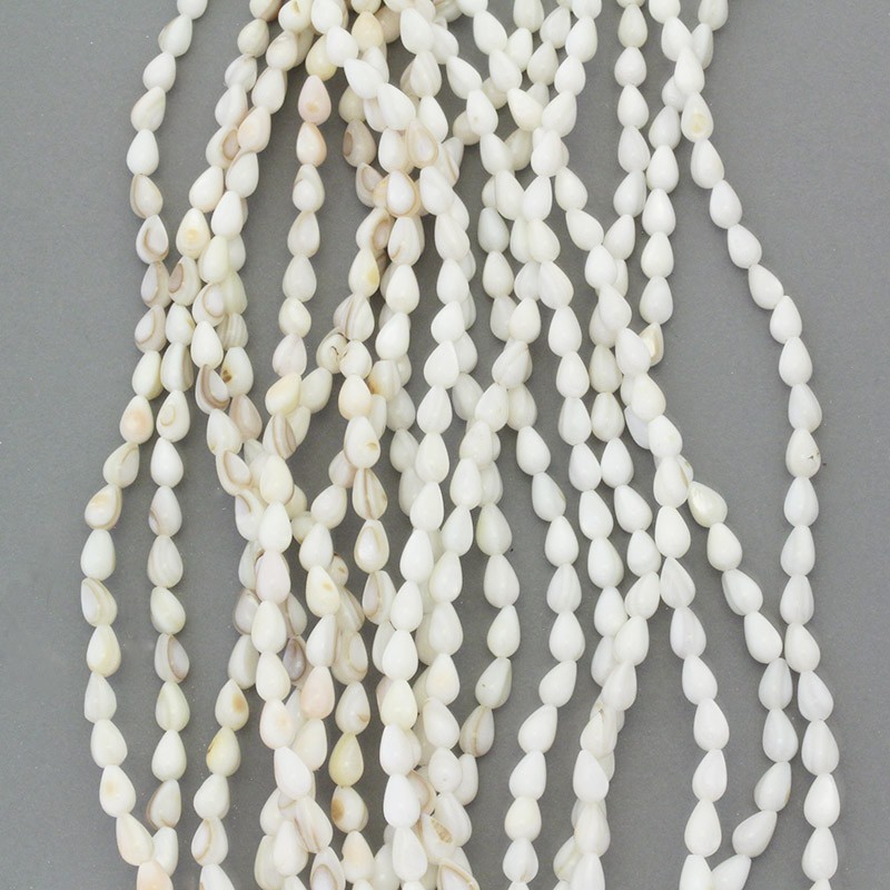 Shell beads / drops 5x8mm / rope 40cm / MU138
