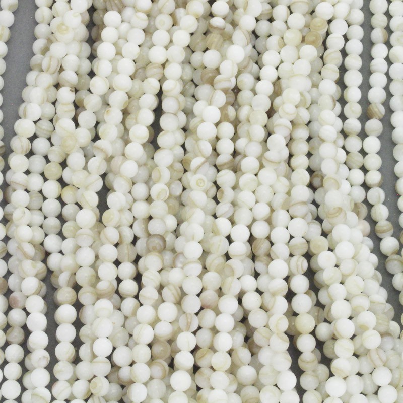 5mm mother-of-pearl beads / cream / 80pcs / string MUKU05K