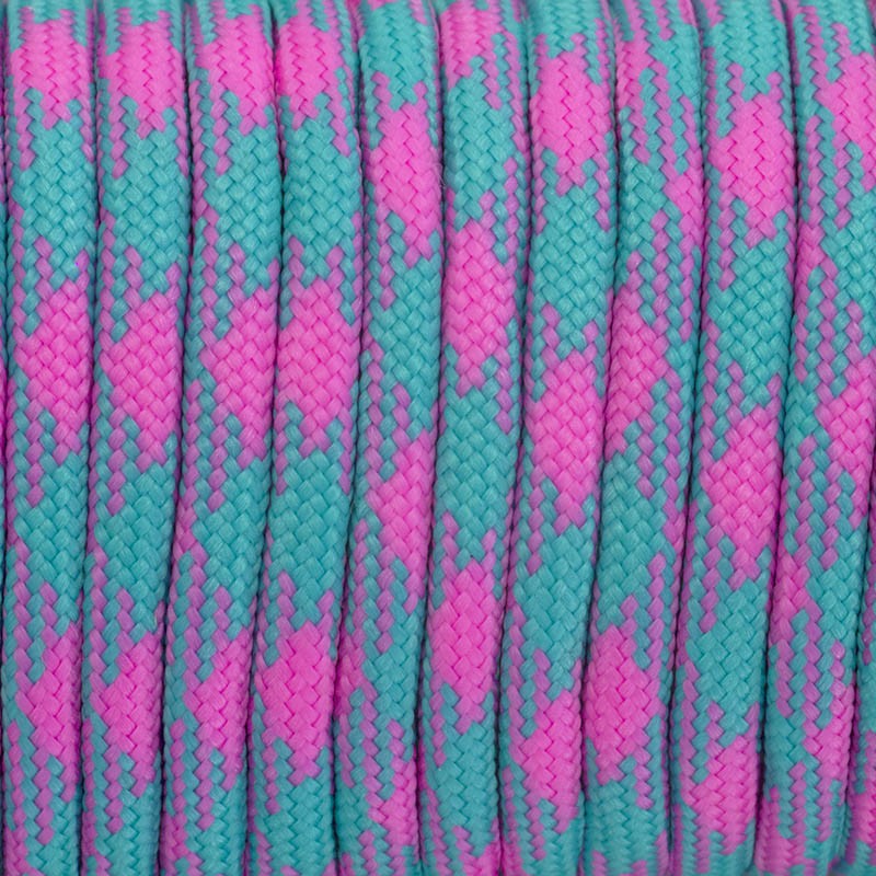 Nylon rope / paracord / turquoise-pink / 4mm 1m PWPR059