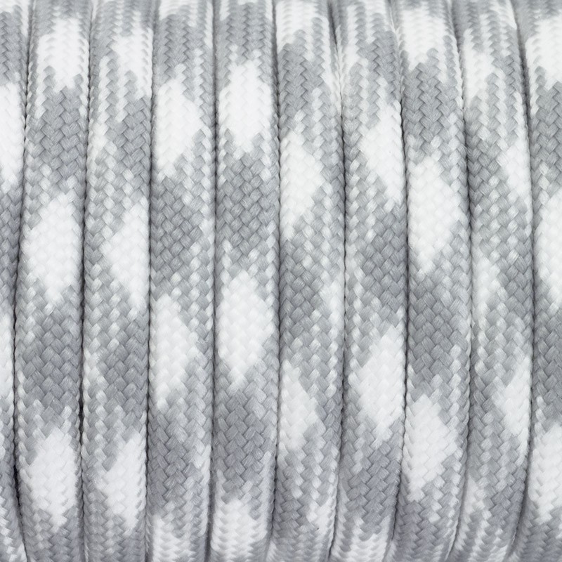 Nylon rope / paracord / white and gray / 4mm 1m PWPR062