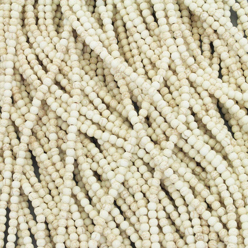 Howlite beads cream 4mm beads 92pcs / rope HOBIKU04