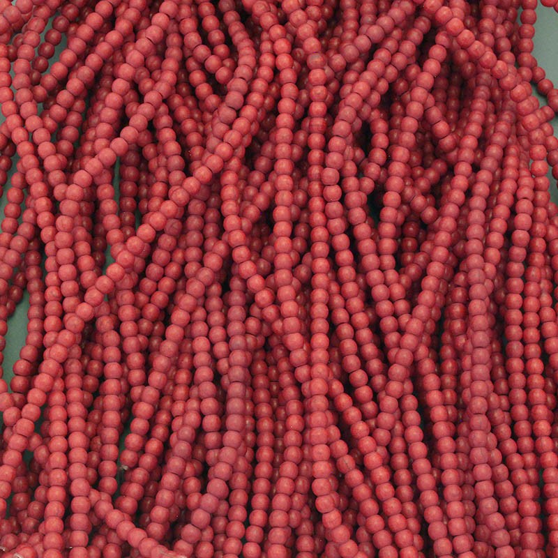 Koraliki howlit czerwony kulki 4mm 92szt /sznur HOCZKU04