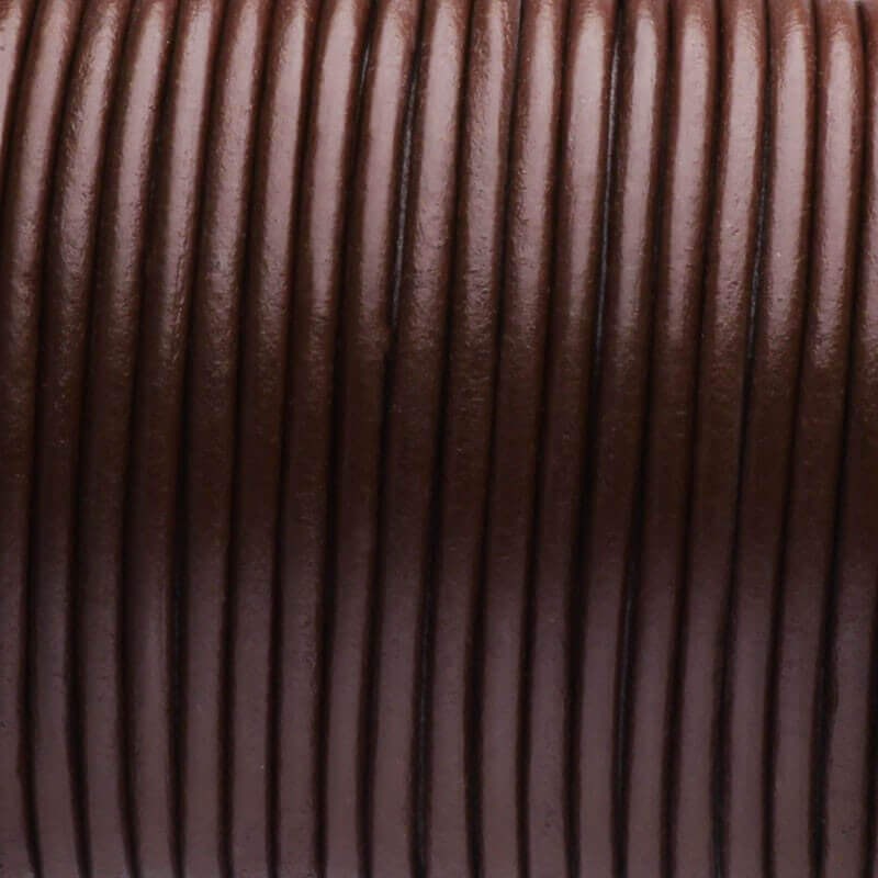 Rzemień skórzany mleczna czekolada 5mm okrągły ze szpuli 1m RZ50B03