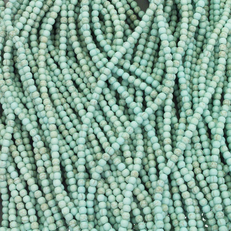 Howlite blue beads / 4mm beads / 92pcs / cord HONIKU04