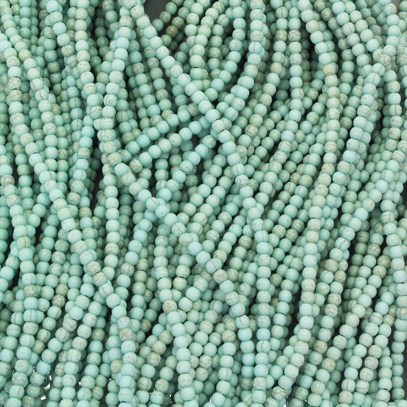 Howlite blue beads / 4mm beads / 92pcs / cord HONIKU04