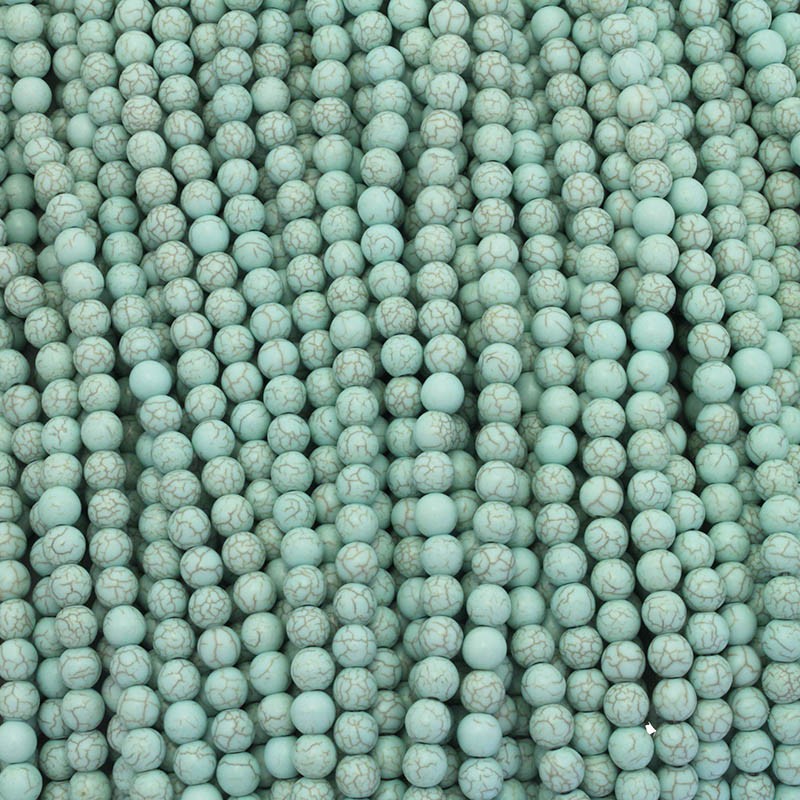 Howlite blue beads / 8mm beads 48pcs / cord HONIKU08