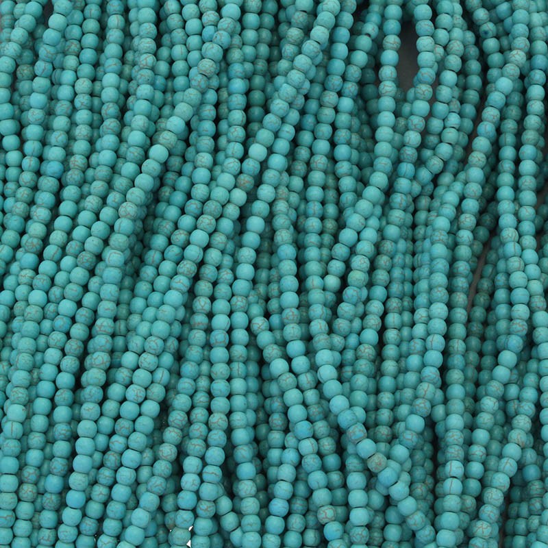 Howlite turquoise balls 4mm 92pcs / rope HOTUKU04