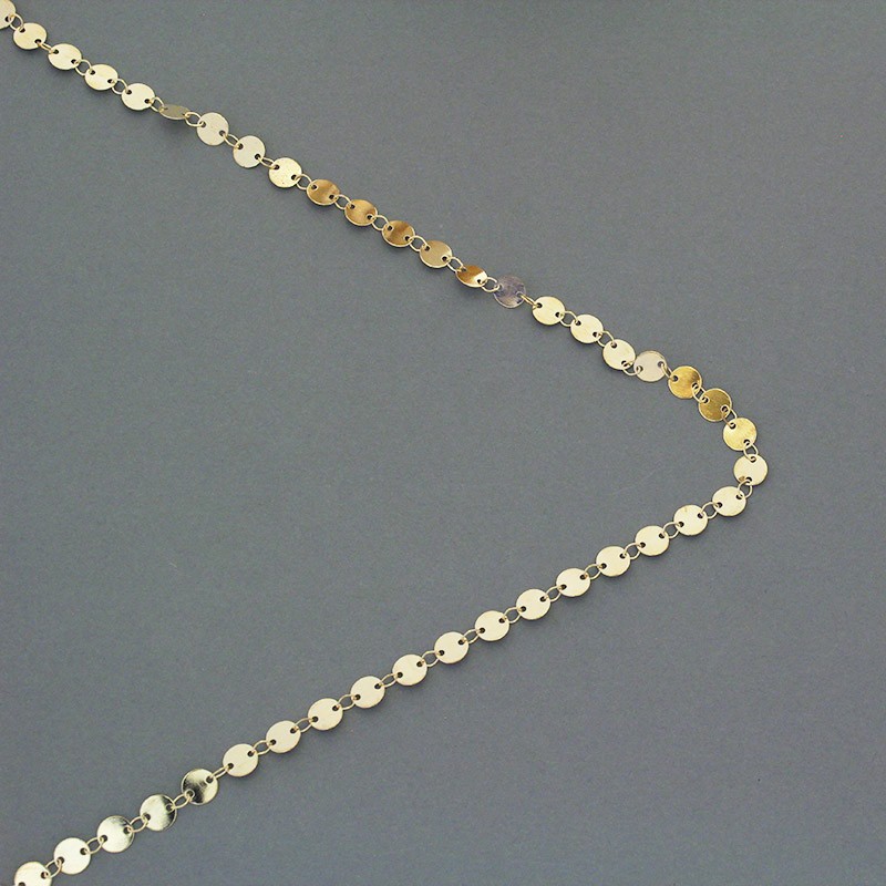 Celebrity chain / decorative coin chain 6mm / gold / 1m LL193KG