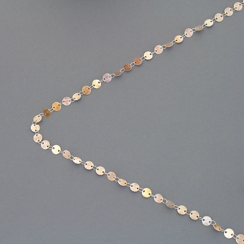 Celebrity chain / decorative 6mm coin chain / rose gold / 1m LL193PG