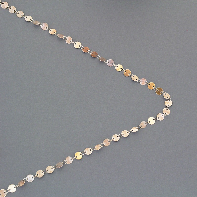 Celebrity chain / decorative 6mm coin chain / rose gold / 1m LL193PG