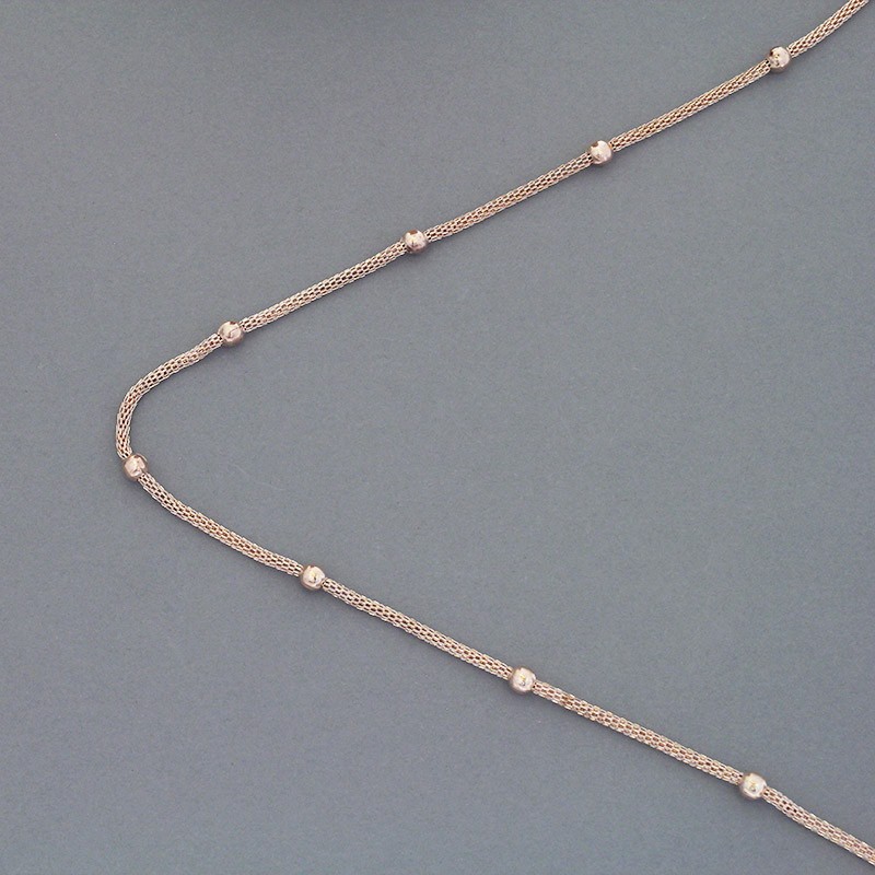 Decorative chain with 5mm balls / rose gold / 1m LL194PG