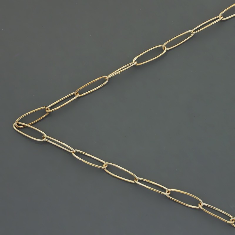 Large eyelets chain / 6.5x20mm / gold-plated / 1m / LL195KG