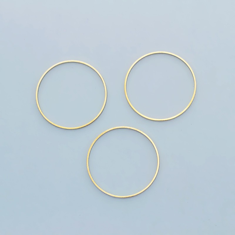 Jewelry connectors Geometric circles 30mm golden 4pcs AKG860
