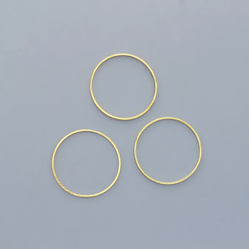 Connectors for jewelry Geometric circles 25mm golden 5pcs AKG859