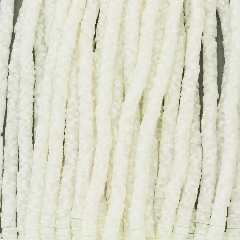 Katsuki beads / Snow / white / 4mm discs / 40cm rope / MOKA04095