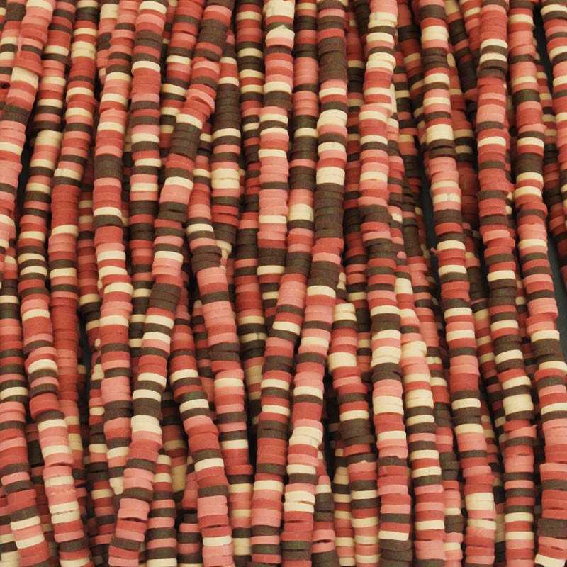 Katsuki beads / Stripes / Khartoum / 4mm discs / 40cm rope / MOKA04122