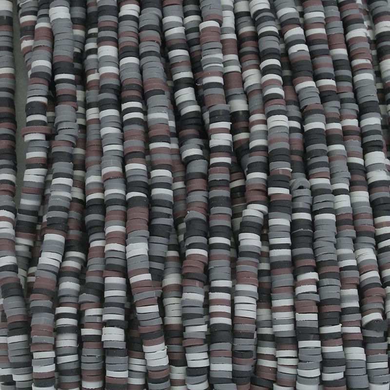 Katsuki beads / Stripes / Kaliningrad / 4mm discs / 40cm rope / MOKA04125