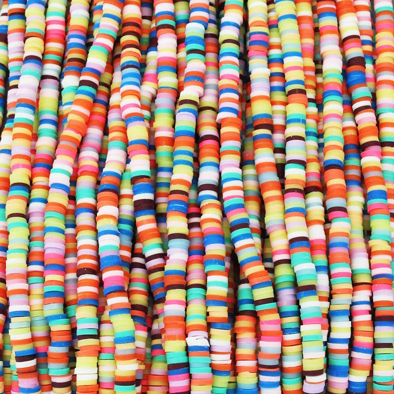 Katsuki beads / Stripes / Rimini / 4mm discs / 40cm rope / MOKA04126