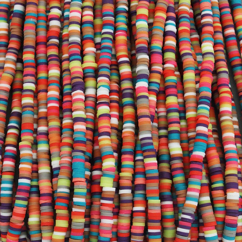 Katsuki beads / Stripes / Wrocław / 4mm discs / 40cm rope / MOKA04127