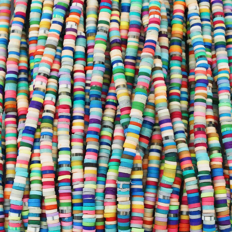 Katsuki beads / Stripes / Copenhagen / 4mm discs / 40cm rope / MOKA04130