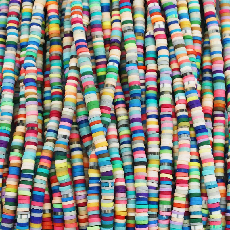 Katsuki beads / Stripes / Copenhagen / 4mm discs / 40cm rope / MOKA04130