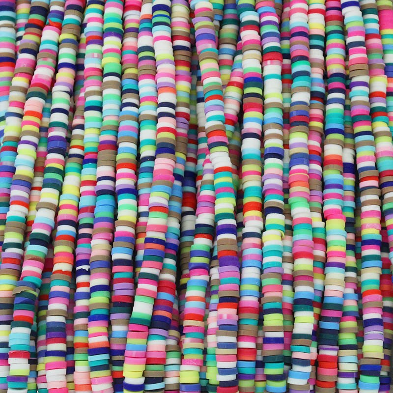 Katsuki beads / Stripes / Pachuca / 4mm discs / 40cm rope / MOKA04131