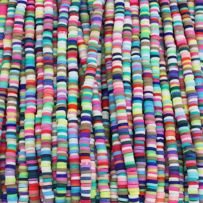 Katsuki beads / Stripes / Pachuca / 4mm discs / 40cm rope / MOKA04131
